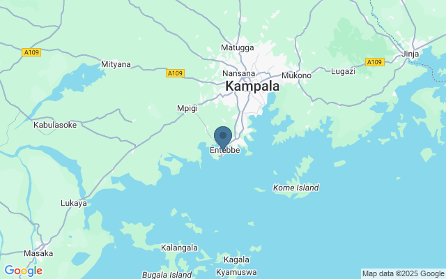 Kaart met locatie Entebbe Wildlife Education Center